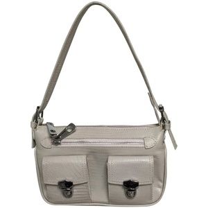 Germon's Off-White Leather Small Shoulder Bag